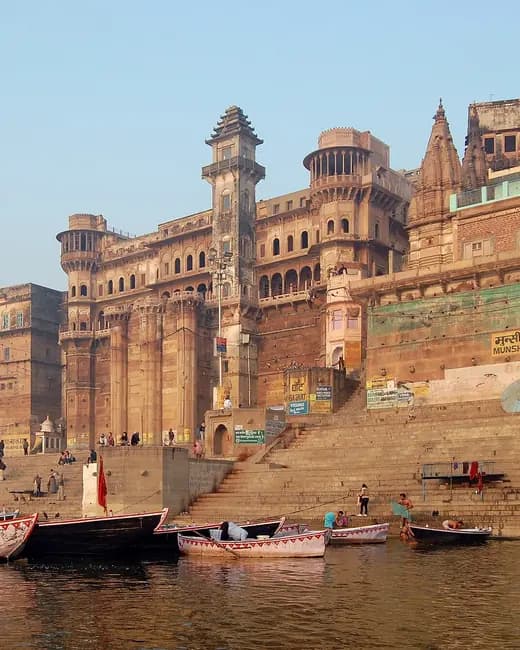 The ghats along the Ganges at Varanasi